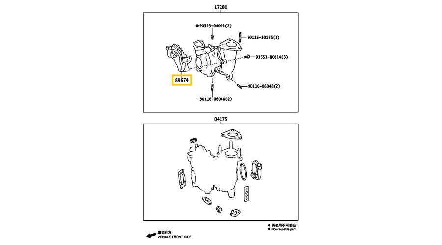 89764-71020 Toyota Hilux Turbónyomás Szabályzó Motor 2.4D 2GDFTV 2015- 1. kép