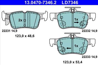 Fékbetét készlet ATE 13.0470-7346.2 for FORD