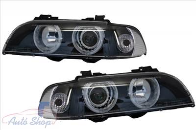 BMW E39 Első Lámpa Szett ANGEL EYES (1996-2003) Facelift Design Black Chrom Edition