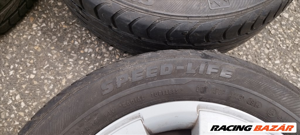  Opel Astra H, Zafira 5x110, 16" lemezfelni, 205/55 újszerű Semperit nyári gumival, dísztárcsával  14. kép