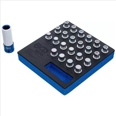 BGS Szerszámtálca 1/6: Kerékőr leszedő készlet VAG járművekhez, 23db - BGS-8933