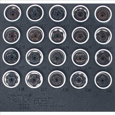 BGS Szerszámtálca 1/6: Kerékőr leszedő készlet VAG járművekhez, 20db - BGS-8963