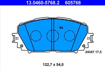 Fékbetét készlet ATE 13.0460-5768.2 for TOYOTA