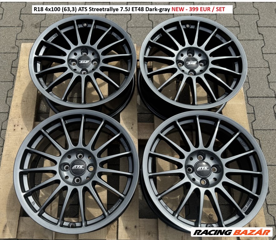 R18 4x100 (63,3) ATS Streetrallye 7.5J ET48 Dark-gray új felnik alufelnik 18" 18col 1. kép