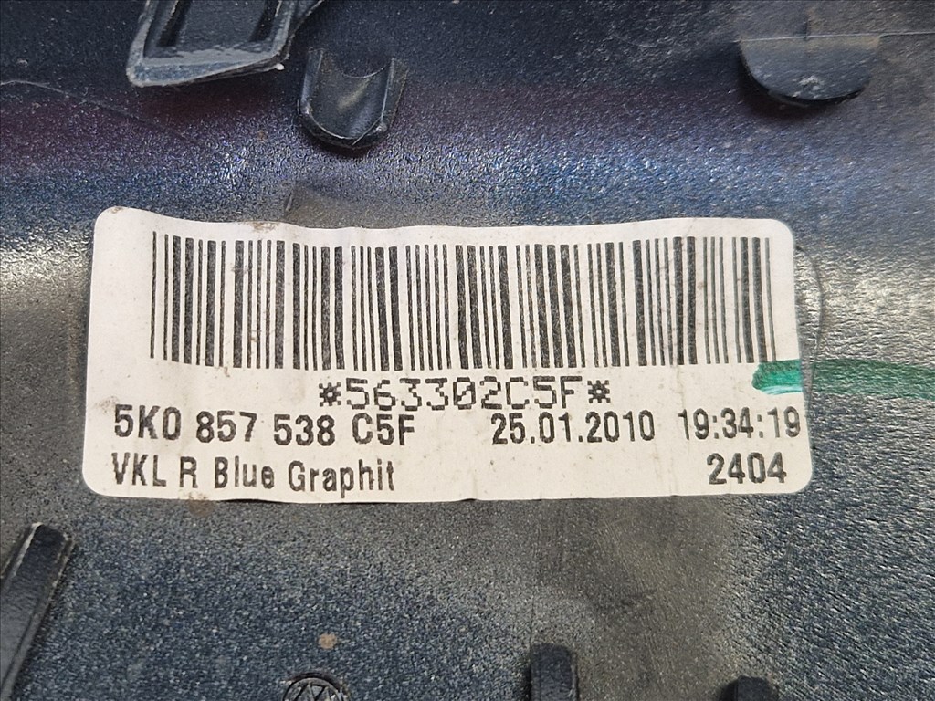 Volkswagen Golf VI jobb visszapillantó tükör burkolat LC9X (20124) 5k0857538 7. kép