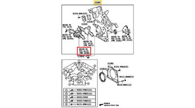 11310-31030 Toyota Land Cruiser Vezérműház Fedél Olajszivattyú Egyben 4.0L 2009-