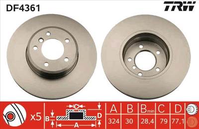 féktárcsa TRW DF4361 for BMW