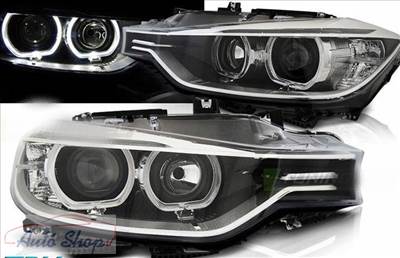 BMW F30 F31 Angel Eyes LED Fekete Fényszóró pár