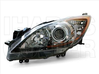 Mazda 3 2009-2011 - Fényszóró H11/HB3 bal, fekete h. (motoros) DEPO