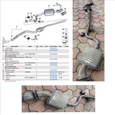 BMW 1-es sorozat, BMW 3-as sorozat kipufogó 