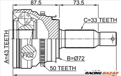AKCIÓ! - Mitsubishi Pajero Hátsó Féltengely JOBB HÁTSÓ 2006-2019 3715a099