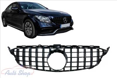 Mercedes Benz W205 C205 C-osztály 2014-2018 Fényes fekete hűtőrács Panamerica AMG GT-R stílusban Minőségi termék