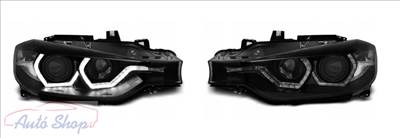 BMW F30 Limuzin , F31 Touring Fekete ANGEL EYES LED DRL Első Lámpa szett 2011.10-2015.05