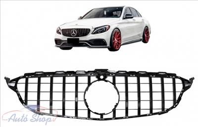 Mercedes Benz W205 C205 C-osztály 2014-2018 Fényes fekete hűtőrács Panamerica AMG GT-R stílusban (360fokos kamerával) Minőségi termék