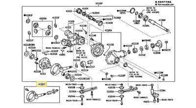 41201-79135 Toyota Hilux Első Differenciálmű Tányérkerék Kúpkerék Szett 2004-2016