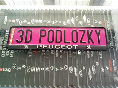 PEUGEOT 3D rendszámtábla tartó , Rendszámtábla keret , Rendszámtáblatartó