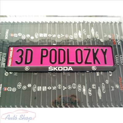 SKODA 3D rendszámtábla tartó , Rendszámtábla keret , Rendszámtáblatartó