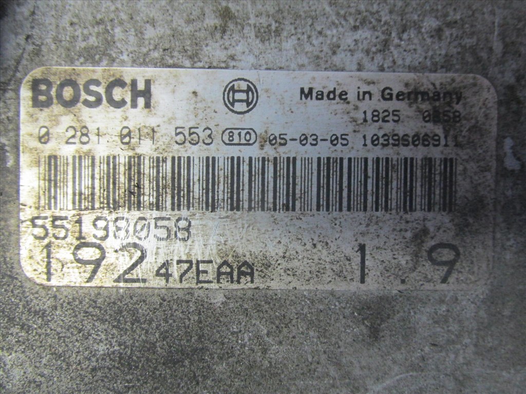 72462 Fiat Stilo 1,9 8v Diesel 115 Le motorvezérlő szett 0281011553 , 55198058 3. kép