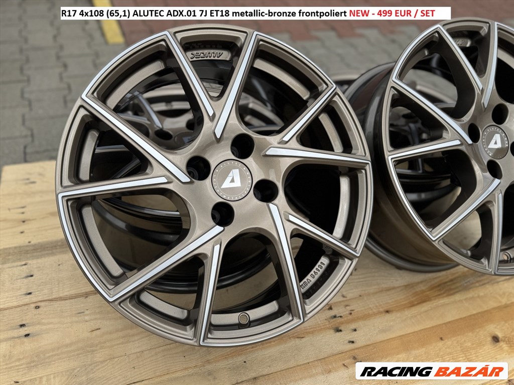 R17 4x108 (65,1) ALUTEC ADX.01 7J ET18 metallic-bronze frontpoliert  új felnik alufelnik 1. kép