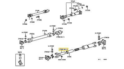 37302-35050 Toyota Hiace Kardánvilla Kardán Csúszka 1989-2004