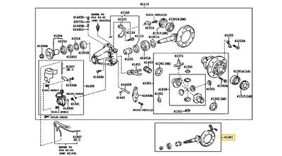 41201-09B30 Toyota Hilux Hátsó Differenciálmű Tányérkerék Kúpkerék Szett 2011-2015