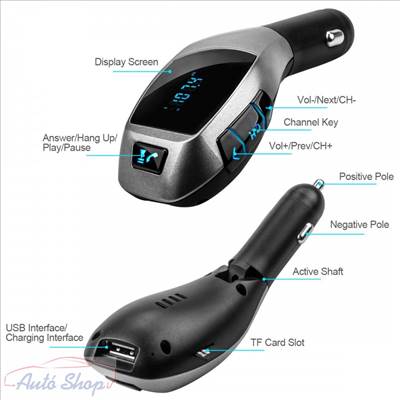 x5 vezeték nélküli autó bluetooth kihangosító FM TRAMSMITTER 