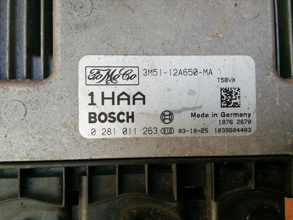Ford Focus, C-Max 1,6 16v Diesel motorvezérlő 0281011263 , 3M51-12A650-MA 3. kép