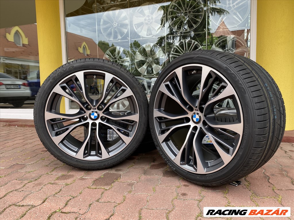 BMW 21 gyári alufelni felni, új nyári gumi, X5 X6, F15 F16, kétszéles 1. kép