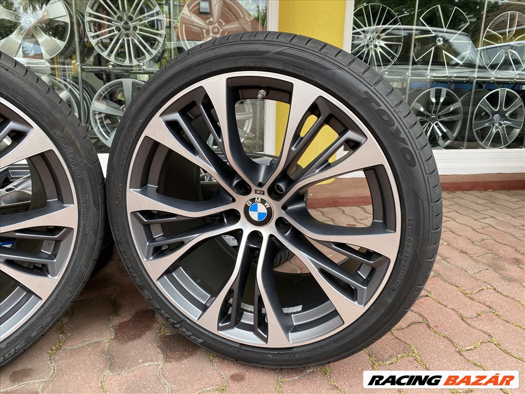 BMW 21 gyári alufelni felni, új nyári gumi, X5 X6, F15 F16, kétszéles 2. kép