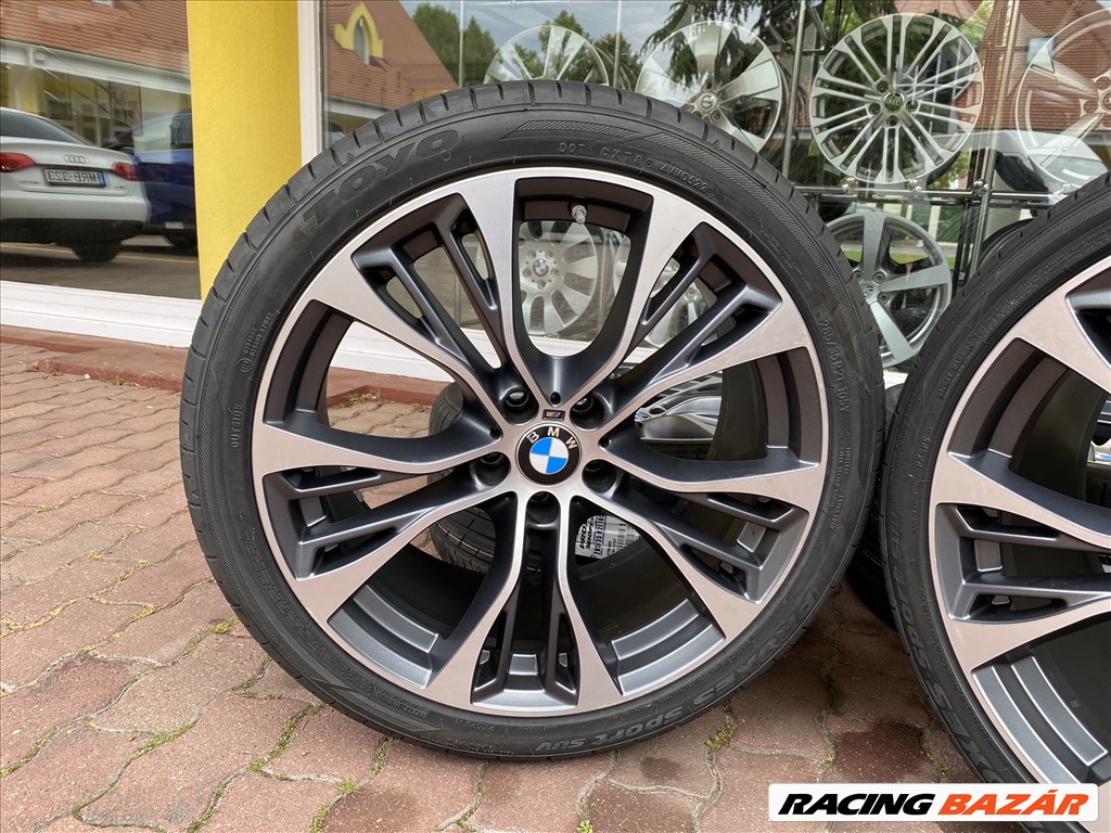 BMW 21 gyári alufelni felni, új nyári gumi, X5 X6, F15 F16, kétszéles 3. kép