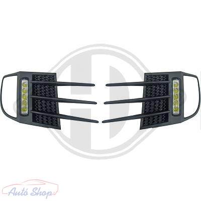 VW Golf VI , 6 GTD , GTI LED-es nappali menetfény készlet ráccsal +R87