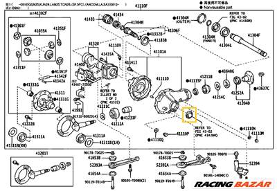 AKCIÓ! - Toyota Hilux Differenciálmű Féltengely Kihajtás Szimering 2005-2012 9031147011 9031147012