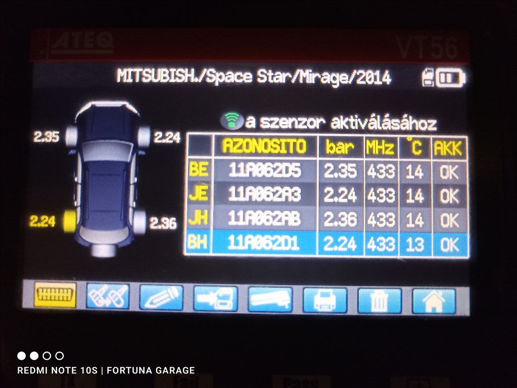 4x100 14" Mitsubishi újszerű nyári kerékgarnitúra +TPMS 5. kép