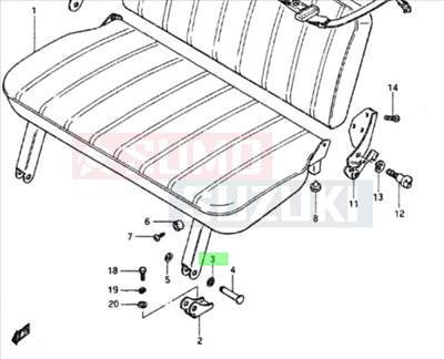 Samurai SJ410-413 hátsó ülés rögzítő csavar alátét