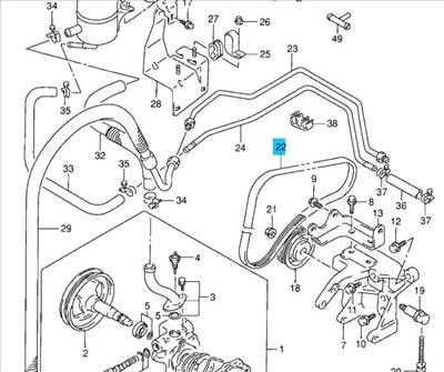 Suzuki Swift szervó szíj (klíma nélküli autókhoz) 49180-60B20