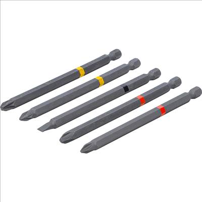 BGS Bitkészlet 6.3mm (1/4") befogással, PH kereszt, PZ kereszt, SL lapos, hossz: 110mm, 5db - BGS-4832