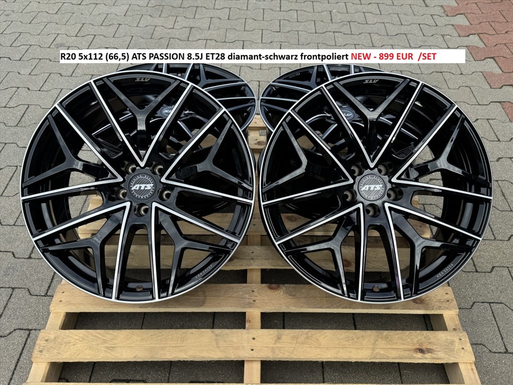R20 5x112 (66,5) ATS PASSION 8.5J ET28 diamant-schwarz frontpoliert új alufelnik felnik 1. kép