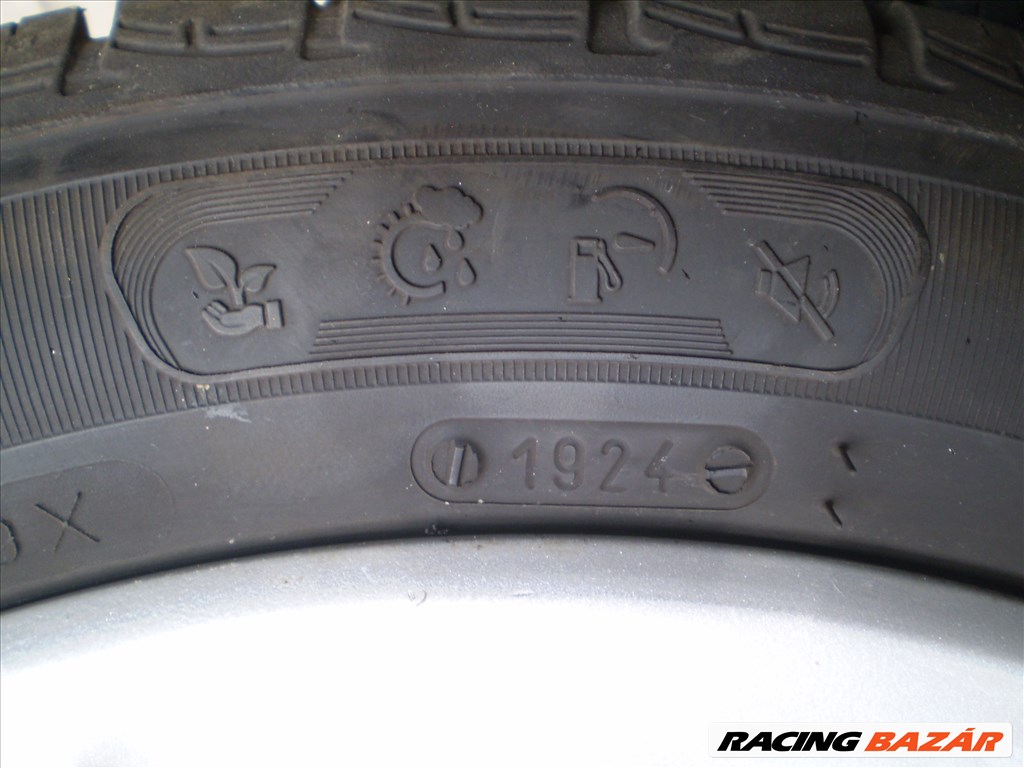  4x100 lyukosztású 14" újszerű alufelni, rajta 165/60 újszerű Taurus nyári gumi 8. kép