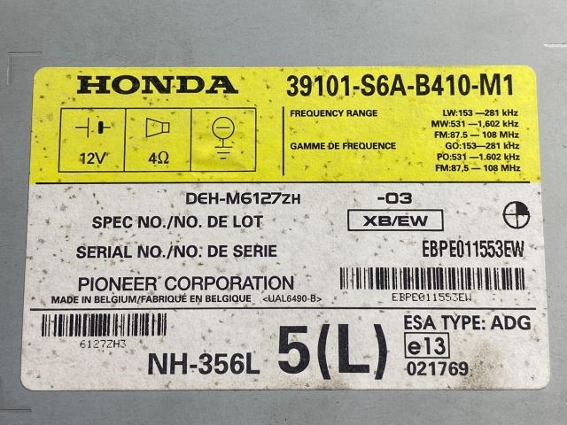 HONDA CIVIC VII Rádió / CD 6. kép