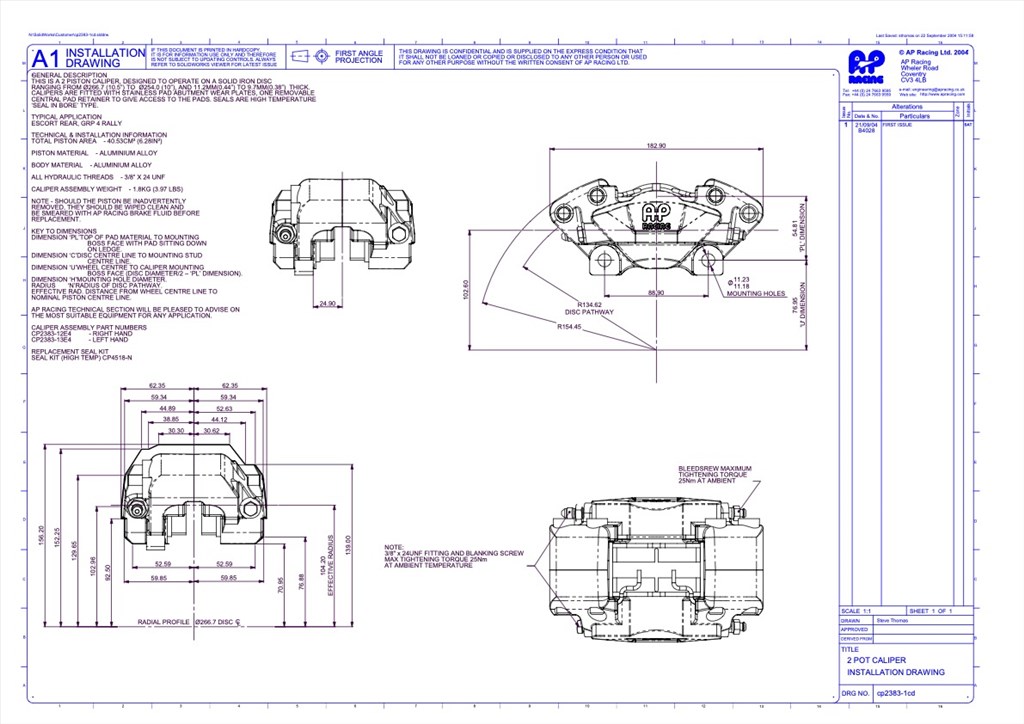 AP CP2383 fékek párban (Ford Escort Mk2 Gr4) 5. kép