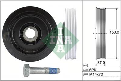 INA 544 0058 20 - Szíjtárcsa készlet, forgattyús tengely CITROËN FIAT LANCIA PEUGEOT