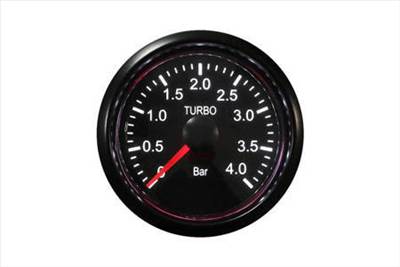 Auto Gauge T270 52mm turbónyomásmérő 0-4 Bar, fekete, fehér/borostyán háttérvilágítással