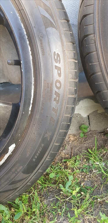  5x112 lyukosztású 17" használt OZ alufelni, rajta 225/45 használt Triangle nyári gumi gumi  4. kép