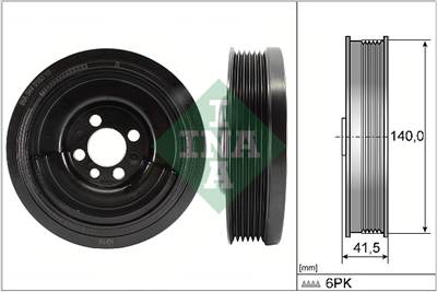 INA 544 0163 10 - Szíjtárcsa, főtengely AUDI SEAT SKODA VW