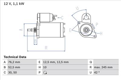 önindító BOSCH 0 986 016 300 for FORD, VW, SEAT, AUDI, …