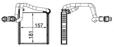 MAHLE AH 252 000S - Hőcserélő, belső tér fűtés VW