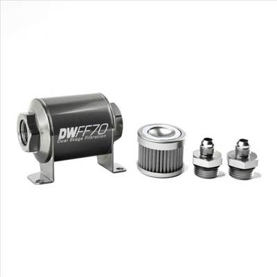 DeatschWerks üzemanyagszűrő 100 mikronos AN6 70mm 70mm