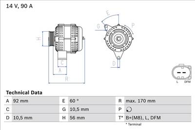 generátor BOSCH 0 986 042 730 for MERCEDES-BENZ