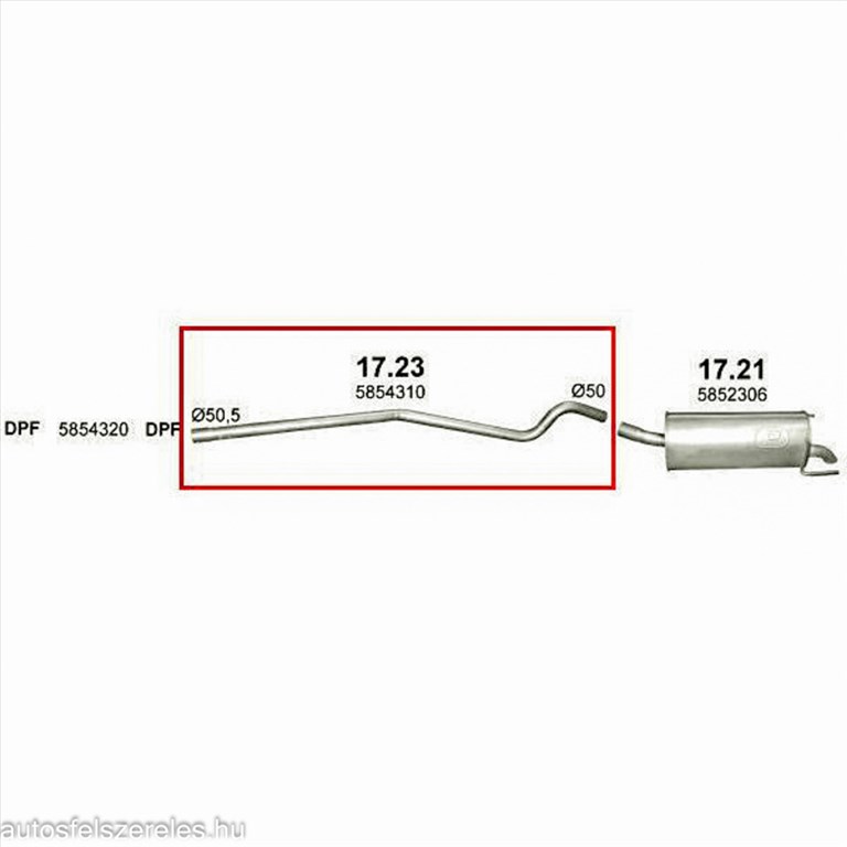 Marix 17-23 kipufogó közép csõ - OPEL Astra H 2. kép