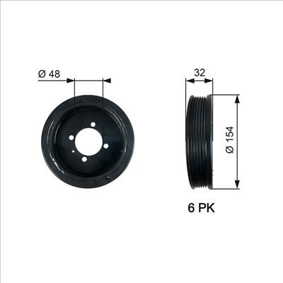Szíjtárcsa, főtengely GATES TVD1130 for OPEL, VAUXHALL, CHEVROLET